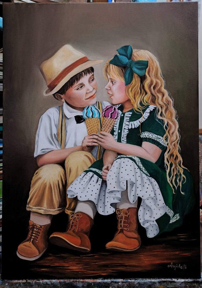 Original Children Painting by Anna Rita Angiolelli