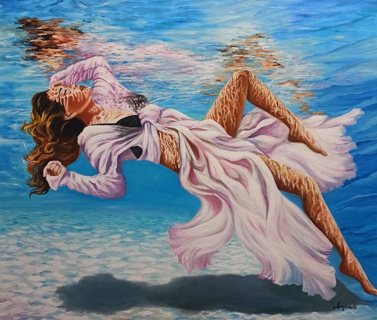 Print of Figurative Women Paintings by Anna Rita Angiolelli