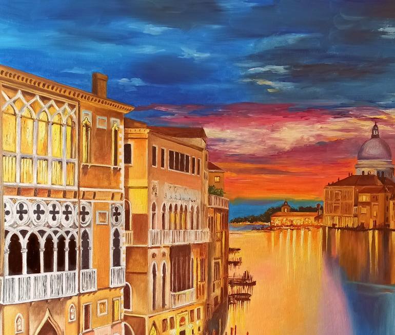Original Figurative Cities Painting by Anna Rita Angiolelli