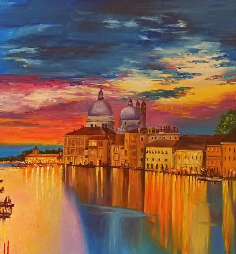 Original Figurative Cities Painting by Anna Rita Angiolelli
