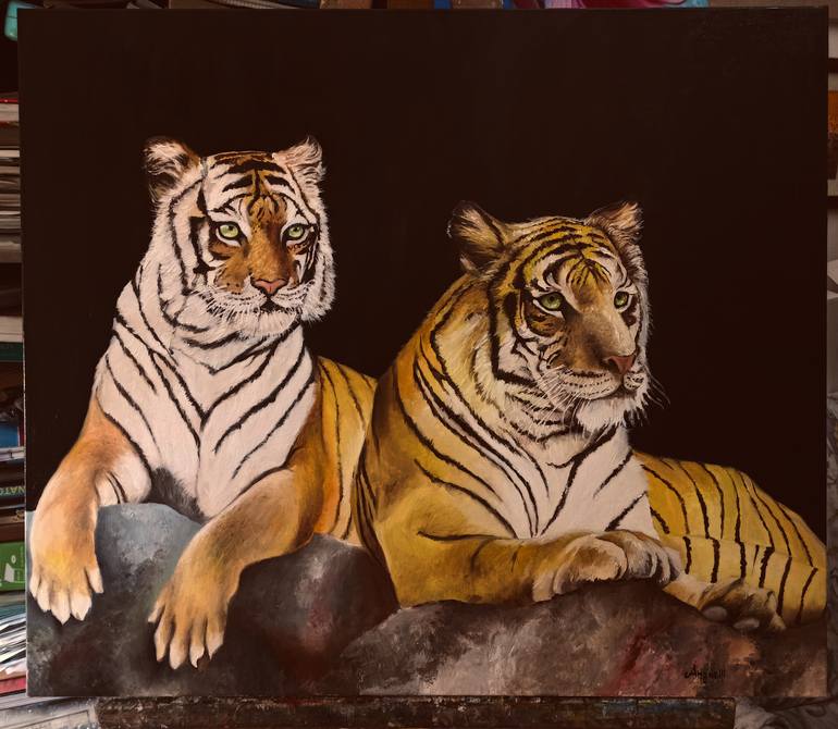 Original Figurative Animal Painting by Anna Rita Angiolelli