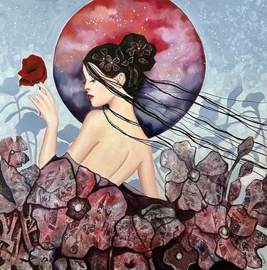 Original Art Deco Women Painting by Elena Markova
