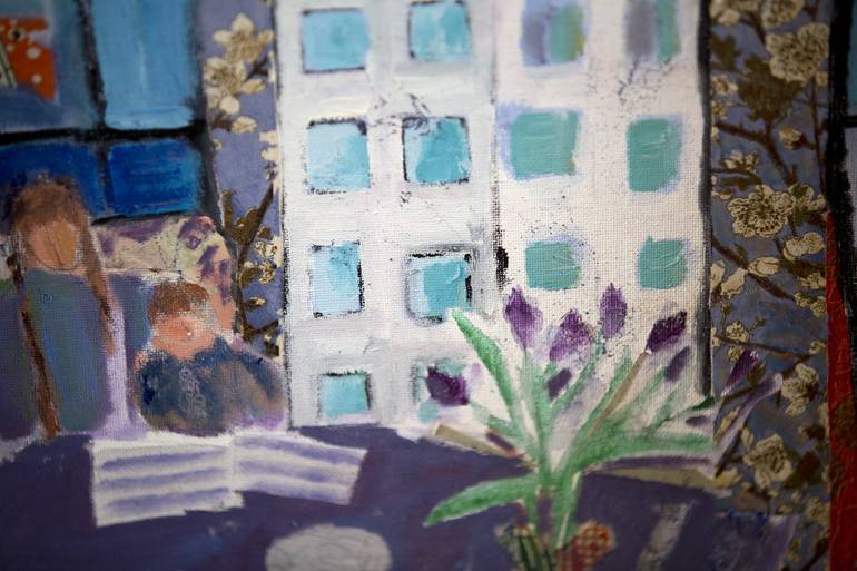 Original Abstract People Painting by Bonnie Czegledi