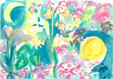 Original Abstract Expressionism Garden Paintings by Bonnie Czegledi