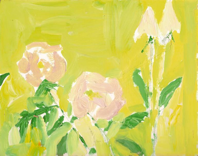 Original Floral Painting by Bonnie Czegledi | Abstract Art on Wood | Pair of Pink Roses
