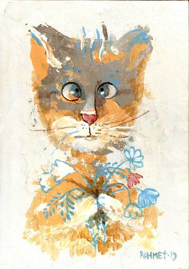 Original Cats Paintings by Rakhmet Redzhepov