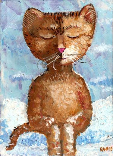 Original Cats Paintings by Rakhmet Redzhepov