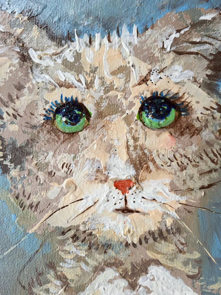 Original Cats Painting by Rakhmet Redzhepov