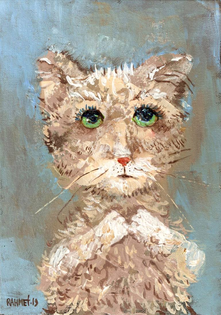 Original Cats Painting by Rakhmet Redzhepov