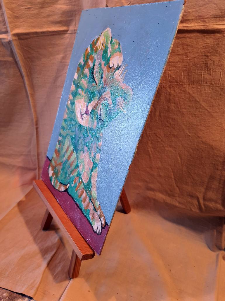 Original Expressionism Cats Painting by Rakhmet Redzhepov
