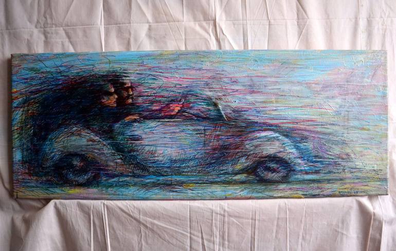 Original Impressionism Automobile Painting by Rakhmet Redzhepov