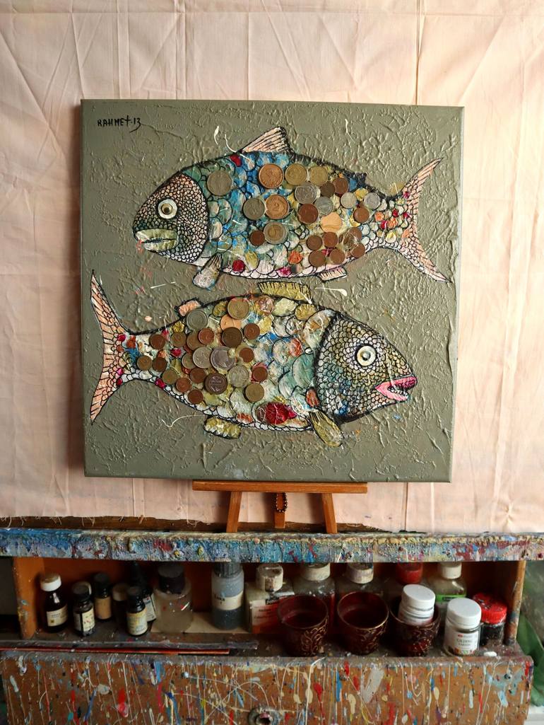 Original Fish Painting by Rakhmet Redzhepov