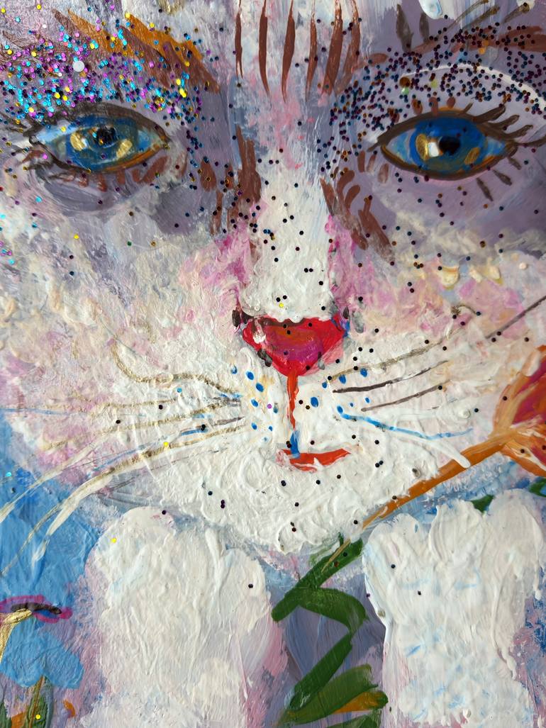 Original Expressionism Cats Painting by Rakhmet Redzhepov