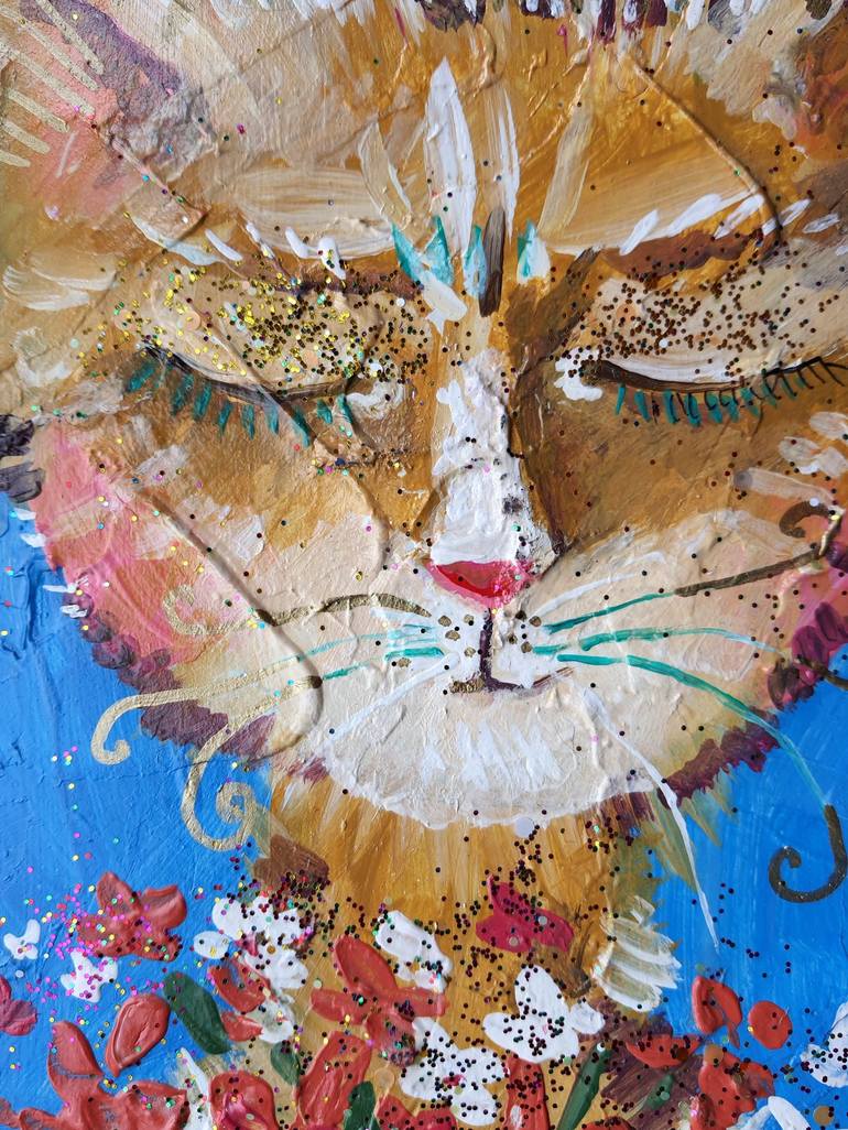 Original Cats Painting by Rakhmet Redzhepov