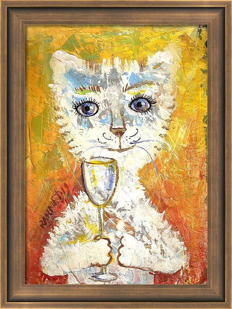 Original Cats Painting by Rakhmet Redzhepov