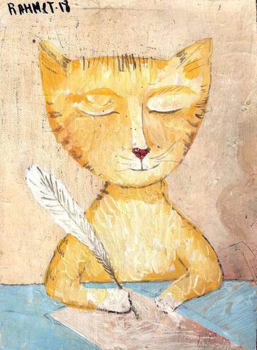 Original Impressionism Cats Paintings by Rakhmet Redzhepov