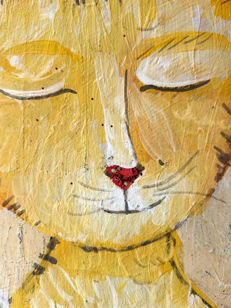 Original Impressionism Cats Painting by Rakhmet Redzhepov