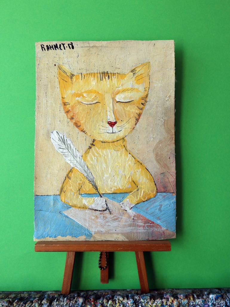 Original Cats Painting by Rakhmet Redzhepov