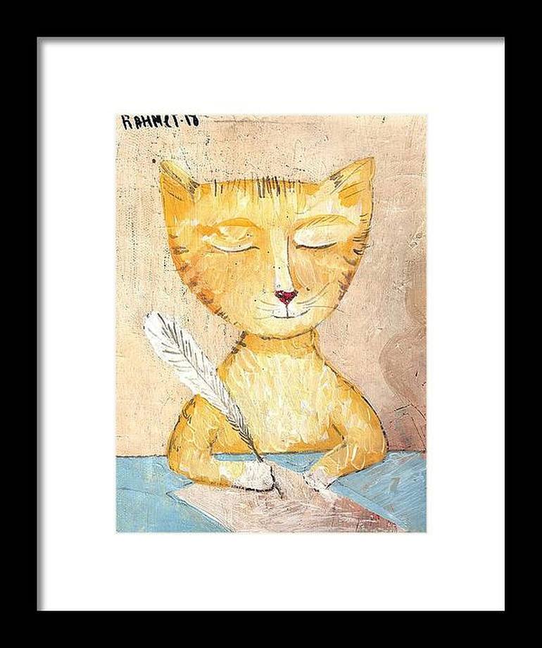 Original Impressionism Cats Painting by Rakhmet Redzhepov