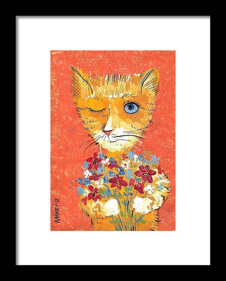 Original Cats Painting by Rakhmet Redzhepov