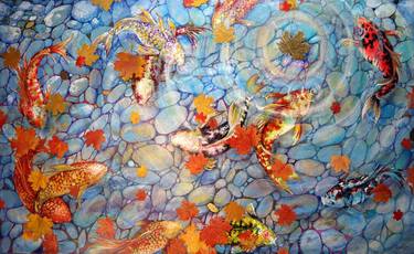 Original Expressionism Fish Paintings by Rakhmet Redzhepov