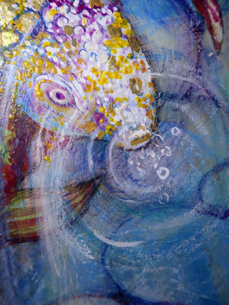 Original Expressionism Fish Painting by Rakhmet Redzhepov