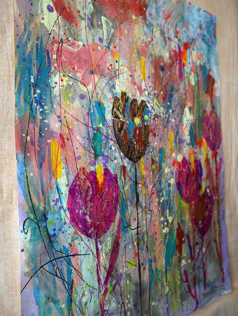 Original Expressionism Floral Painting by Rakhmet Redzhepov