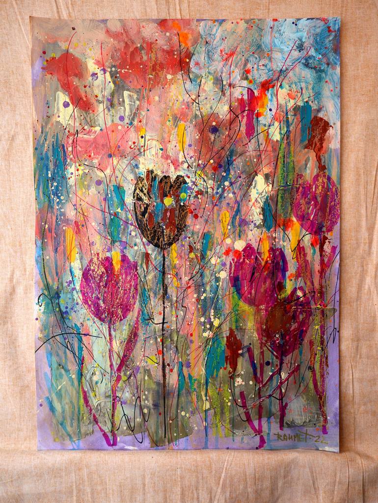 Original Floral Painting by Rakhmet Redzhepov