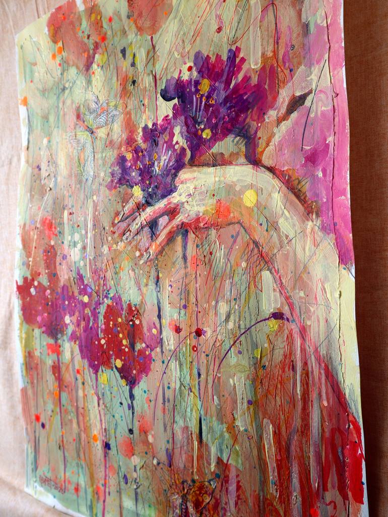 Original Expressionism Floral Painting by Rakhmet Redzhepov