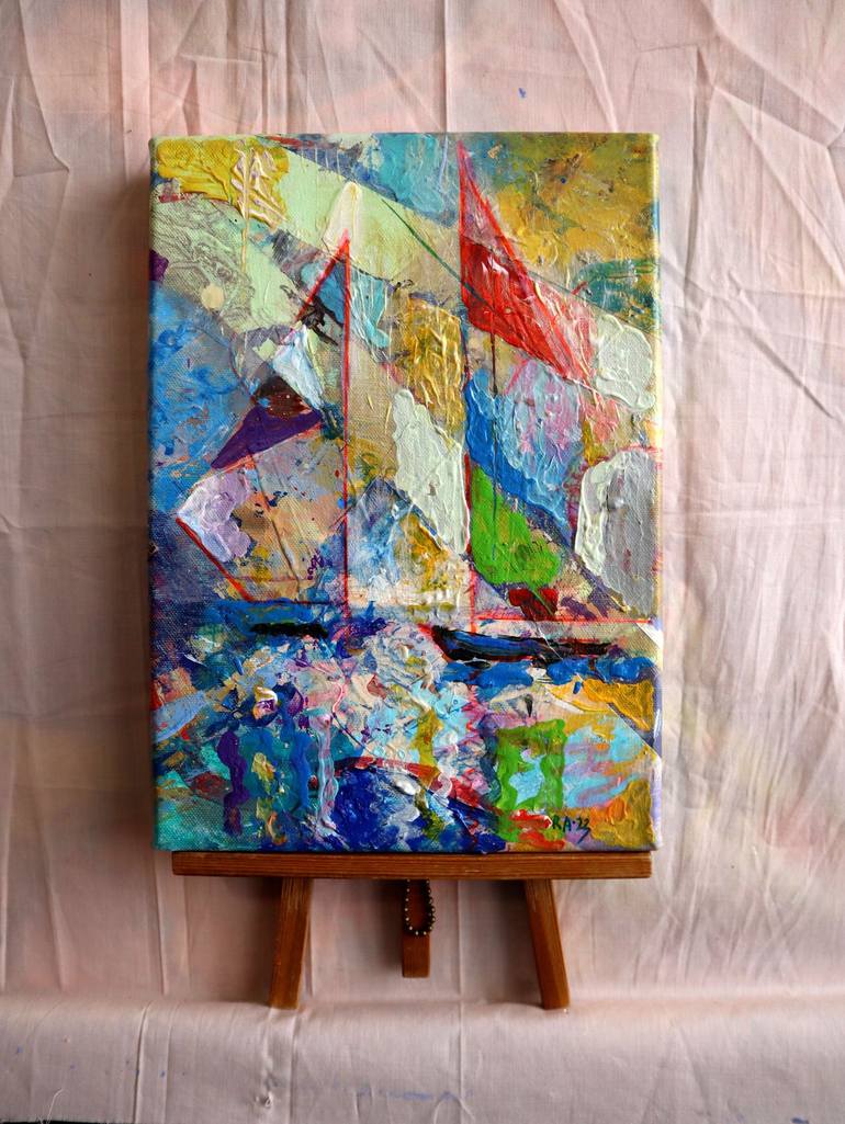 Original Abstract Expressionism Seascape Painting by Rakhmet Redzhepov