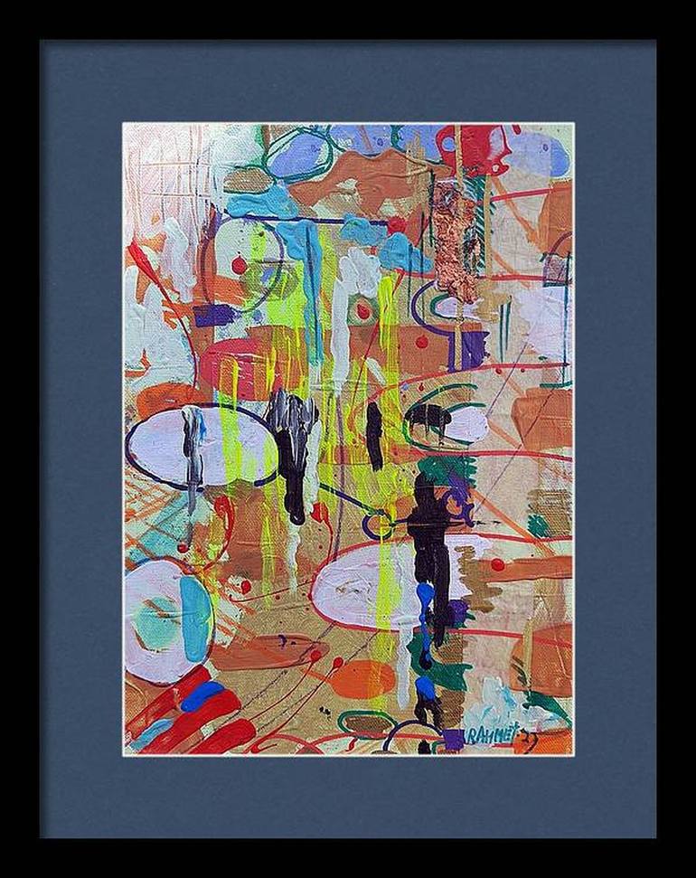 Original Abstract Expressionism Cities Painting by Rakhmet Redzhepov