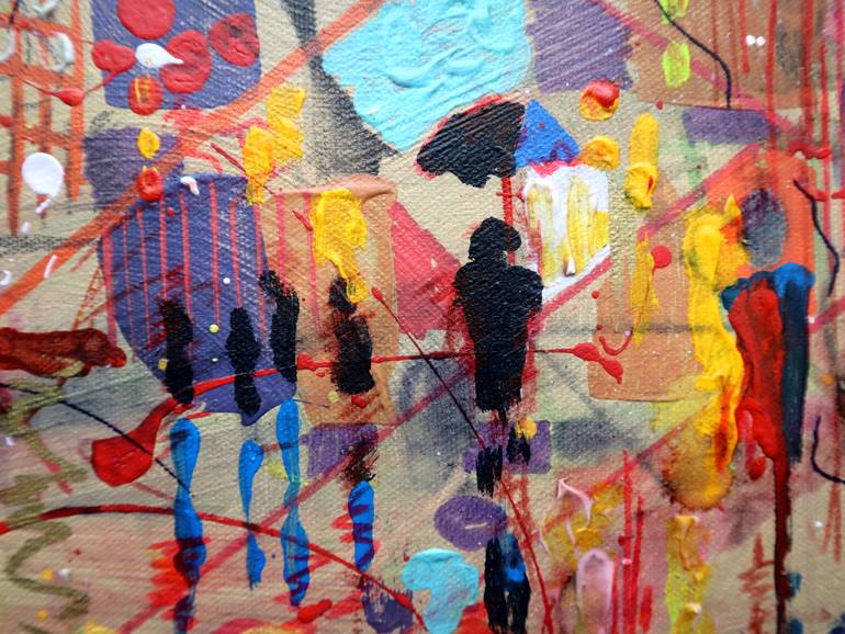 Original Abstract Expressionism Cities Painting by Rakhmet Redzhepov