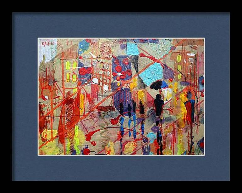 Original Abstract Expressionism Cities Painting by Rakhmet Redzhepov