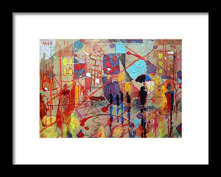 Original Abstract Expressionism Cities Painting by Rakhmet Redzhepov