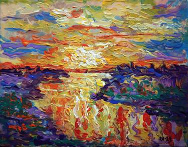 Original Expressionism Landscape Paintings by Rakhmet Redzhepov