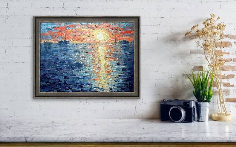 Original Impressionism Seascape Painting by Rakhmet Redzhepov