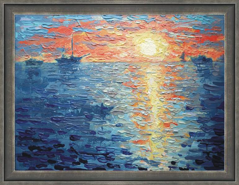 Original Impressionism Seascape Painting by Rakhmet Redzhepov