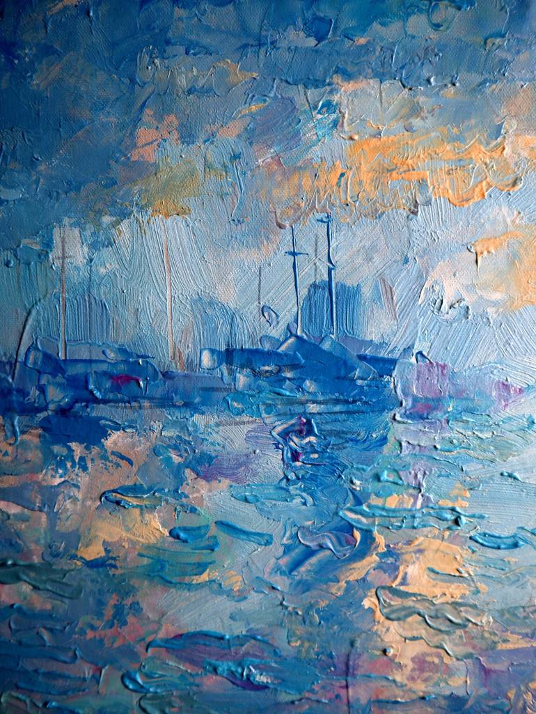 Original Expressionism Seascape Painting by Rakhmet Redzhepov