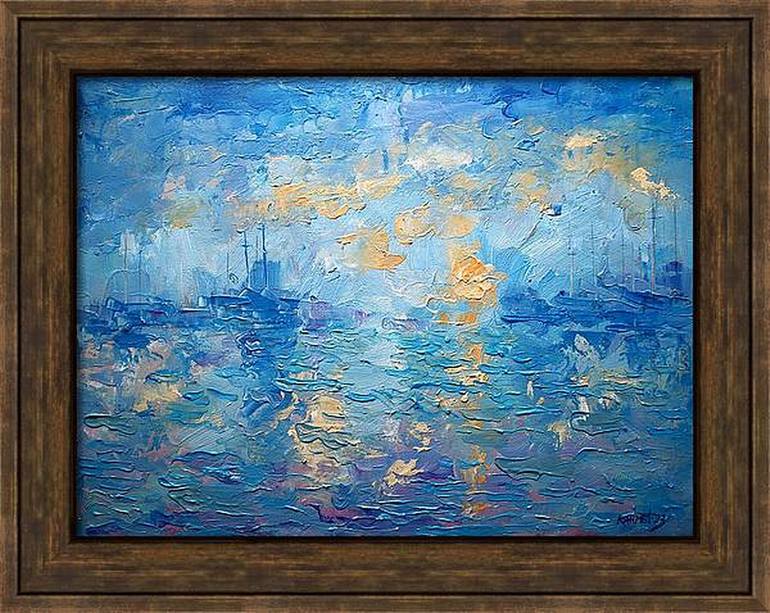 Original Expressionism Seascape Painting by Rakhmet Redzhepov