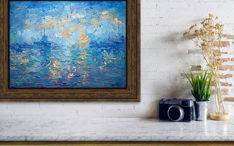 Original Expressionism Seascape Painting by Rakhmet Redzhepov