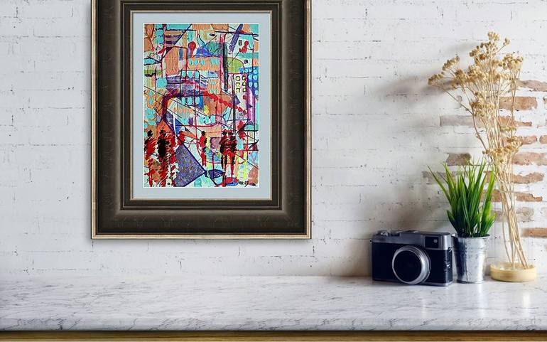 Original Abstract Cities Painting by Rakhmet Redzhepov