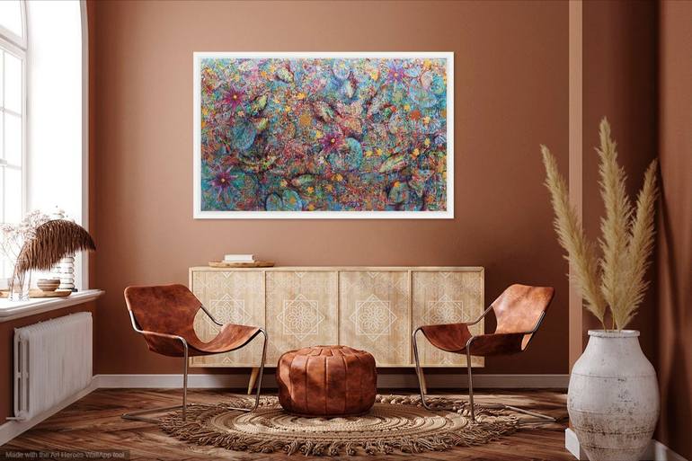 Original Abstract Expressionism Fish Painting by Rakhmet Redzhepov
