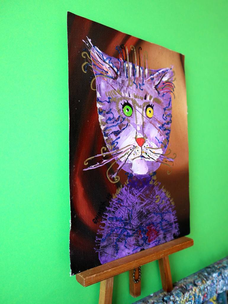 Original Cats Painting by Rakhmet Redzhepov