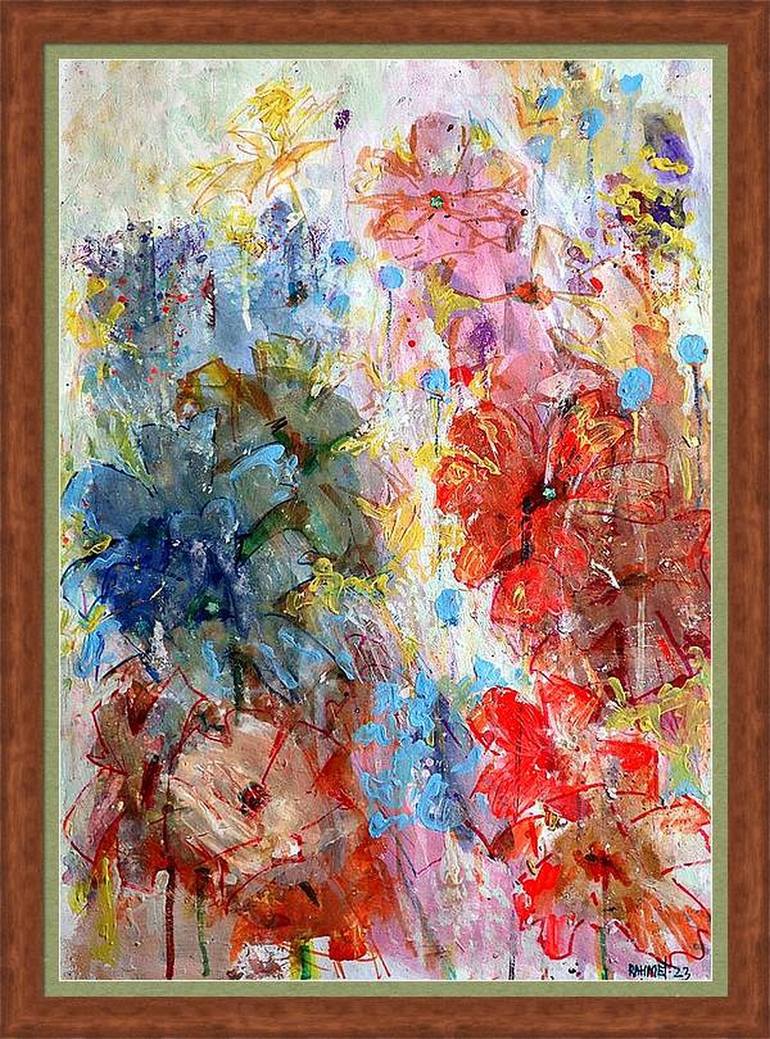 Original Expressionism Floral Painting by Rakhmet Redzhepov