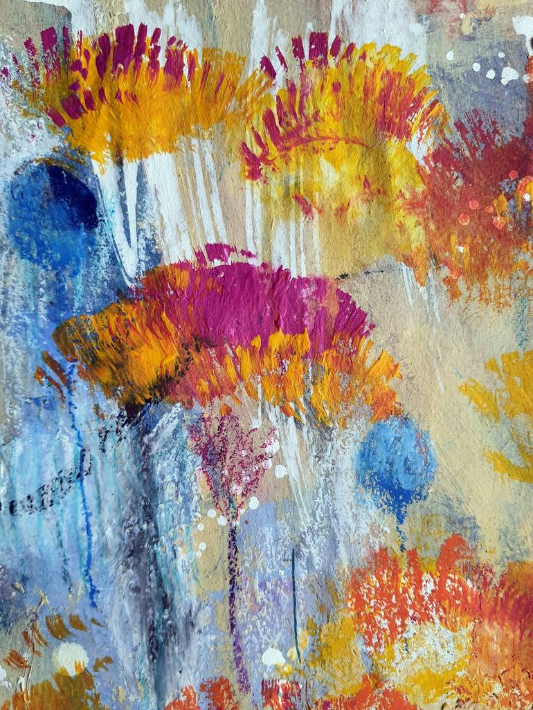 Original Abstract Expressionism Floral Painting by Rakhmet Redzhepov