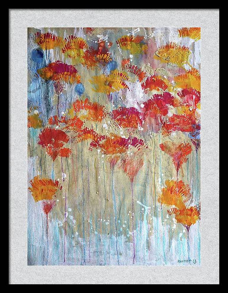 Original Abstract Expressionism Floral Painting by Rakhmet Redzhepov