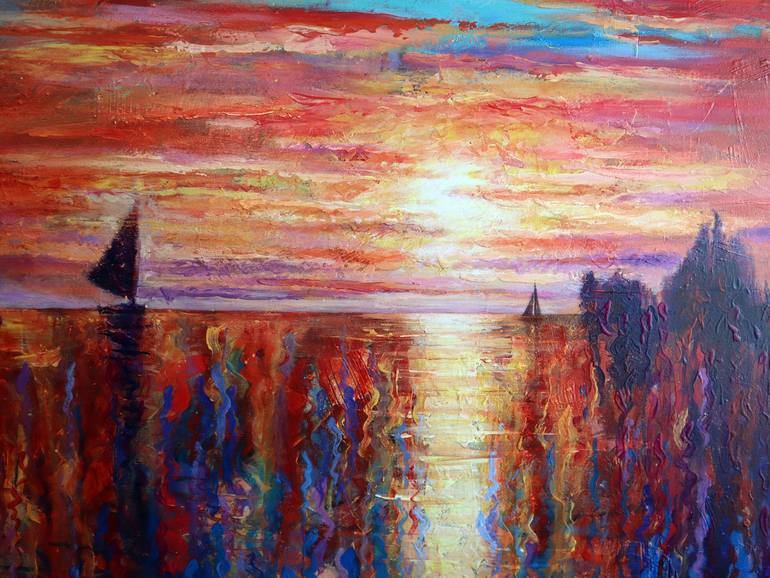 Original Expressionism Seascape Painting by Rakhmet Redzhepov