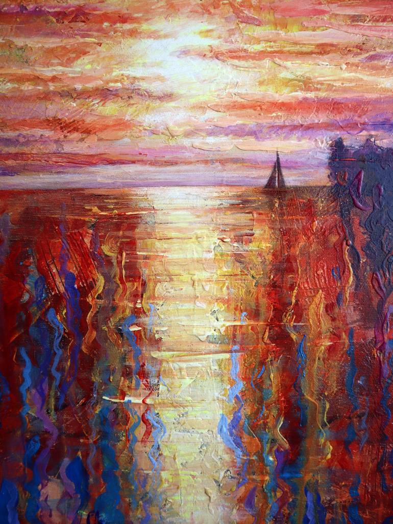 Original Expressionism Seascape Painting by Rakhmet Redzhepov