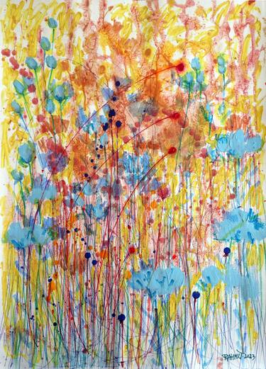 Original Expressionism Floral Paintings by Rakhmet Redzhepov