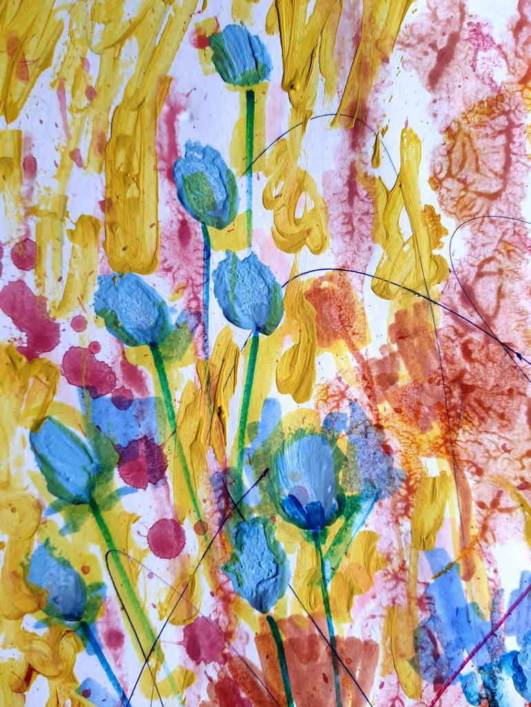 Original Expressionism Floral Painting by Rakhmet Redzhepov